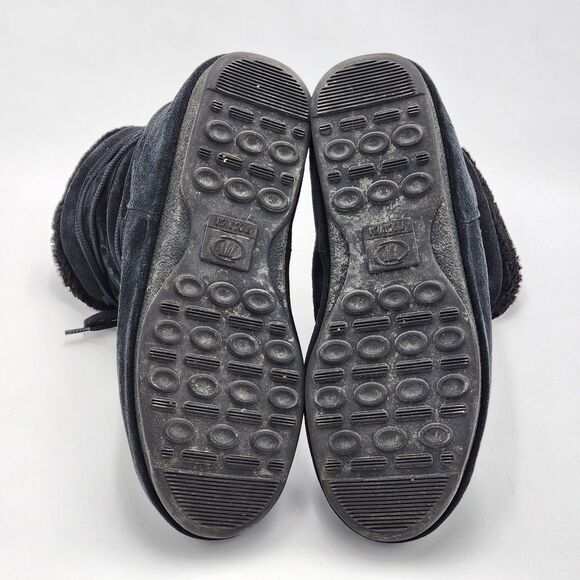 Moon Boot Technica Y2K Vintage Suede Sherpa Black Boots Size 7.5 RARE - Picture 7 of 9